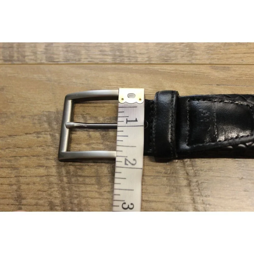 GF men's braided black leather casual dress belt 50‎ / 52